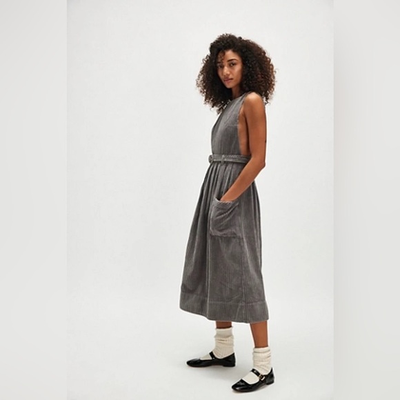 FREE PEOPLE The Other Side Corduroy Midi Dress size 2 - Picture 2 of 12